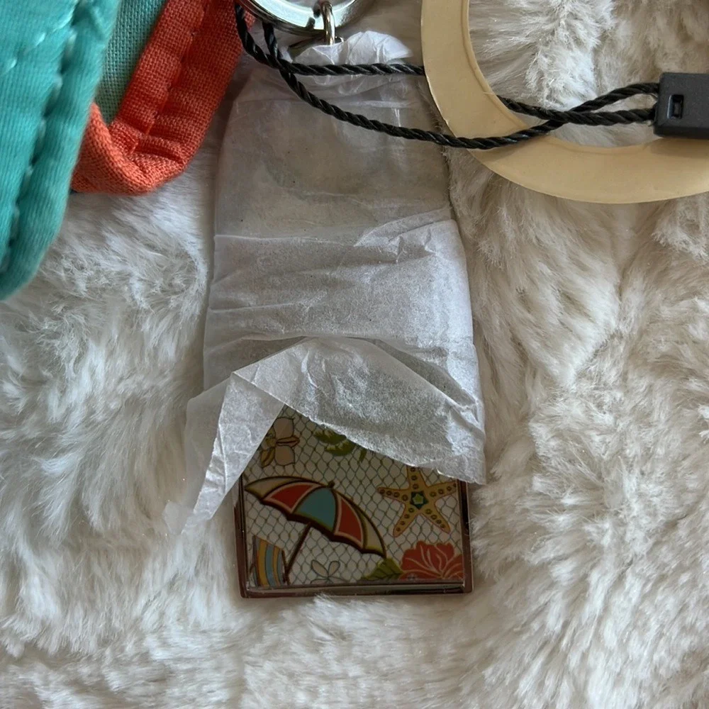 Inky &‎ Bozko Tropical Beach Quilted Backpack Multi Color Travel Bag NWT